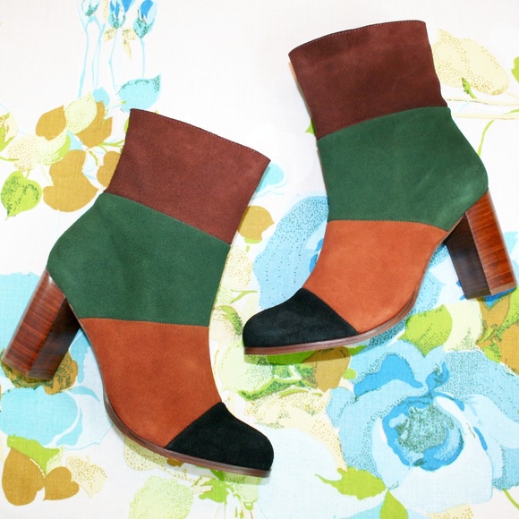 40EU Patchwork Suede Ankle Boot NIB - Picture 8 of 8